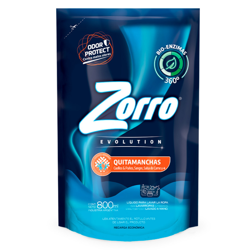 ZORRO JAB LIQUIDO x800ml DP EVOL QUITAM