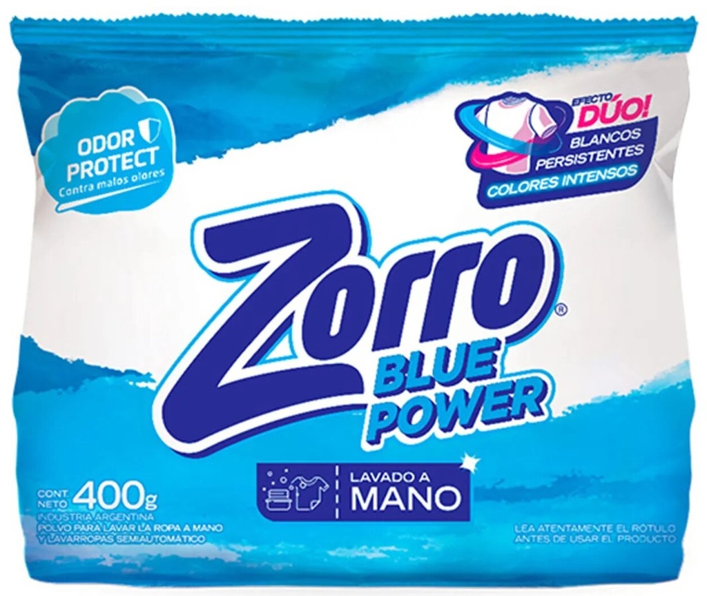 ZORRO JAB POLVO x400g LAV MANO BLUEP