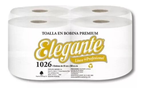 ELEGANTE TOALLAS BOBINA 200x4u