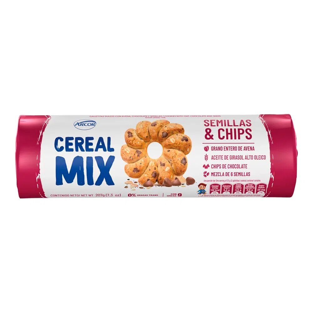 CEREAL MIX GALLETA x207g SEMILLAS/CHIPS