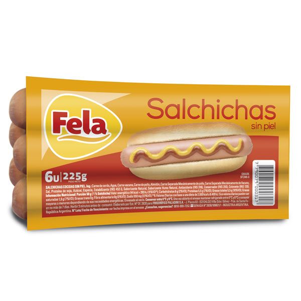 FELA SALCHICHAS x6u