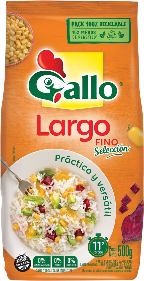 GALLO ARROZ x500g LARGO FINO