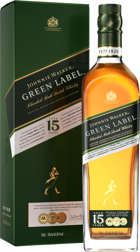 JOHNNIE WALKER WHISKY x750ml GREEN LABEL