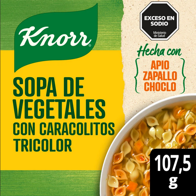 KNORR SOPA VEG C/PAS TRICOLOR x107.5g