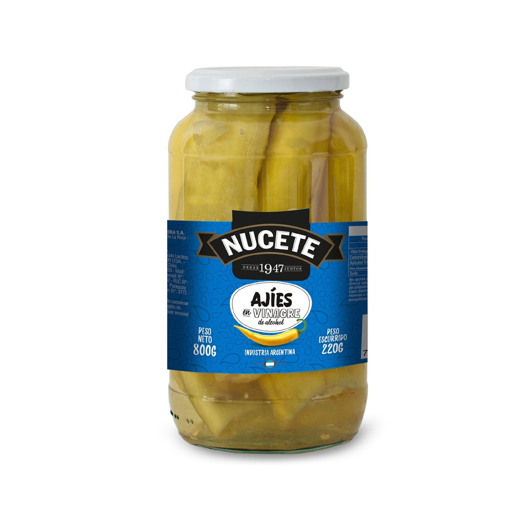 NUCETE AJIES EN VINAGRE x800g FRASCO