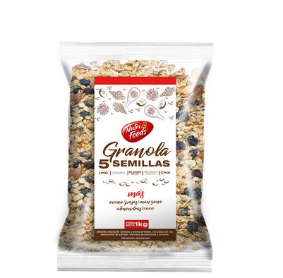 NUTRI-FOODS GRANOLA 5 SEMILLAS x1KG