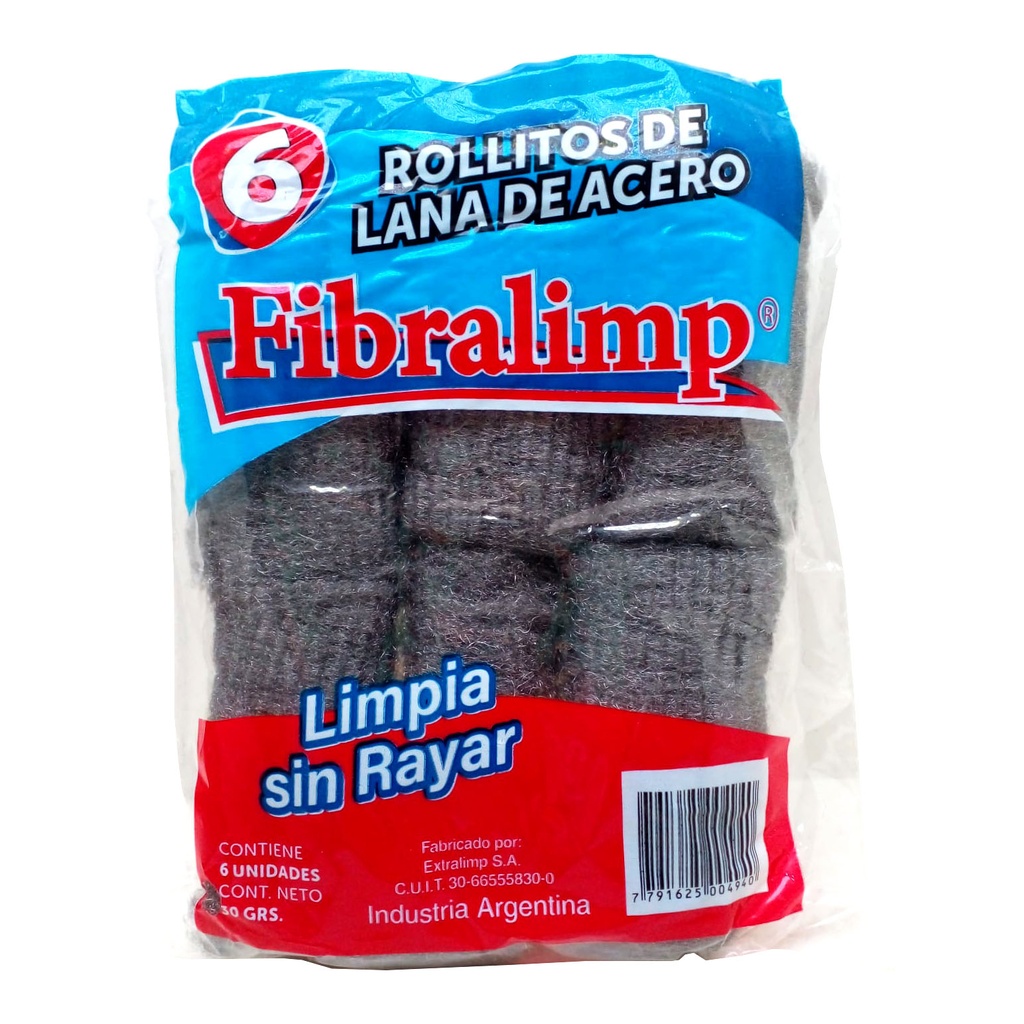 FIBRALIMP LANA ACERO ROLLO x30g