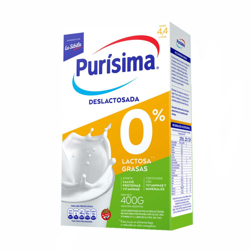 PURISIMA LECHE POLVO x400g DESLACT