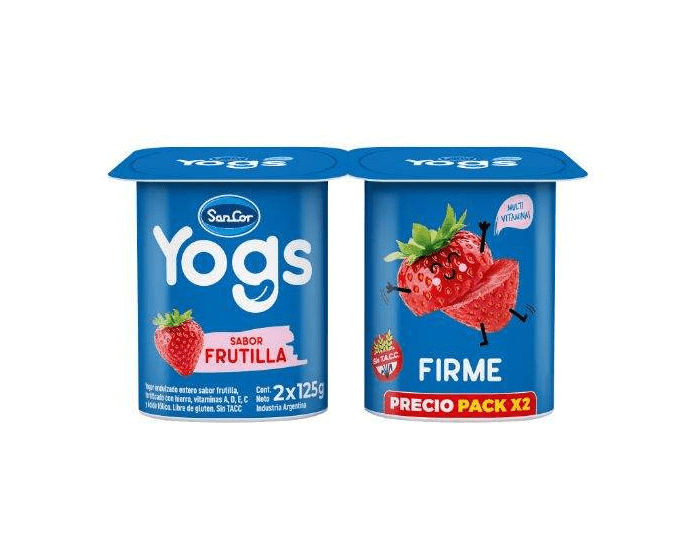 SANCOR YOGUR FIRME 2x125g FRUTILLA