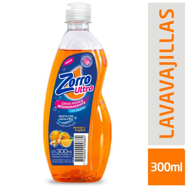ZORRO DETERG ULTRA x300ml NARANJA & JENGIBRE