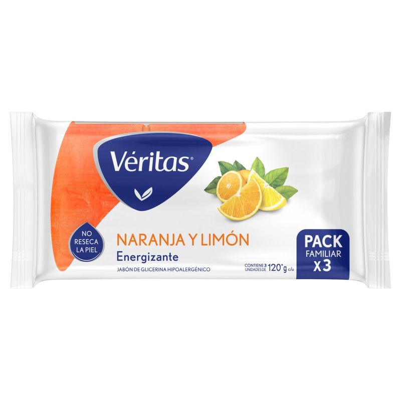 VERITAS JABON GLIC 3x120g NAR-LIMON