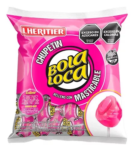 BOLA LOCA CHUPETIN x24u TUTTI FRUTTI