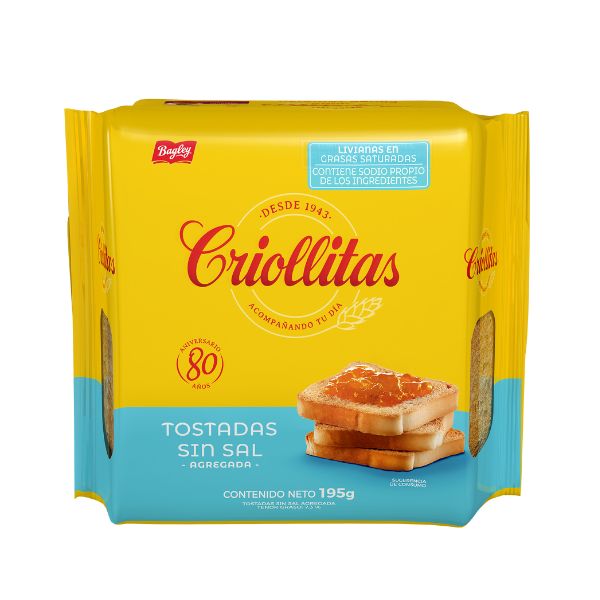 CRIOLLITAS TOSTADAS x200g SIN SAL