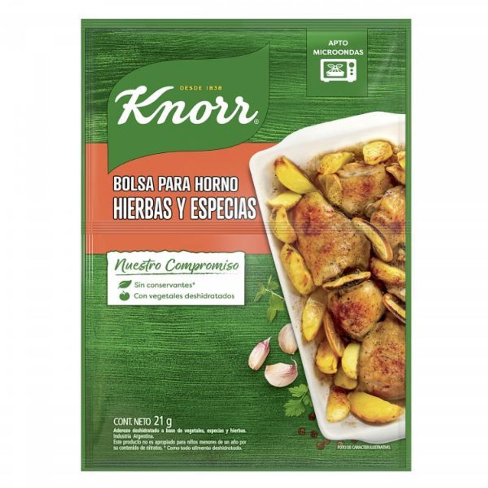KNORR COND BOLSA HORNO x21g HIER & ESP