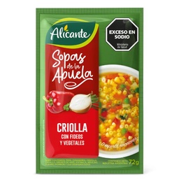 ALICANTE SOPA x72g FIDEOS/VERDURA