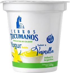 CERROS TUCUMANOS YOGUR x125g VAINILLA