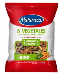 MATARAZZO FIDEO x500g TIRABUZON N34 3 VEG