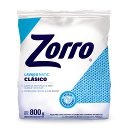 ZORRO JAB POLVO x800g MATIC CLASICO